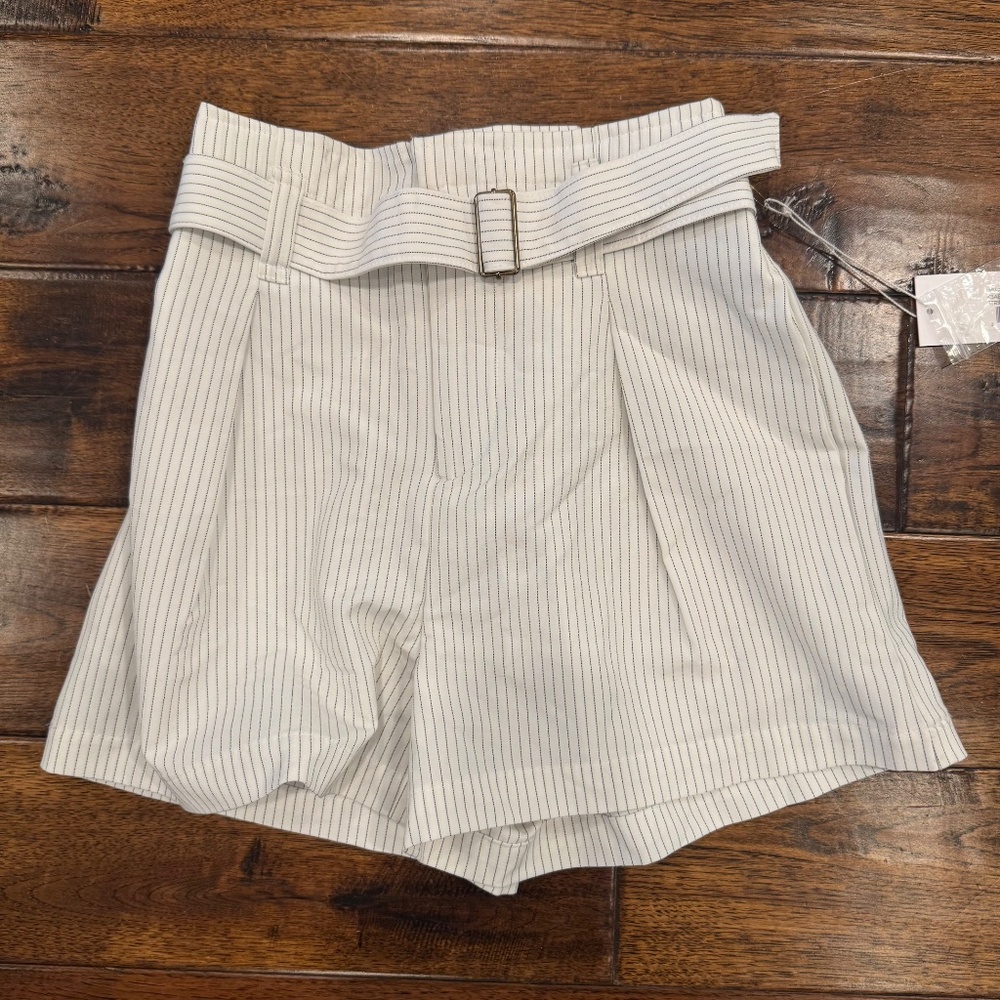Bishop + Young Montecito Stripe Paperbag Waist Shorts S